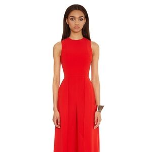 AQ/AQ Red Warp Wide Leg Romper/Jumpsuit